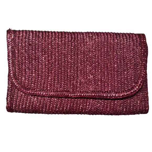 Vintage purple wicker oversized clutch - Picture 1 of 5